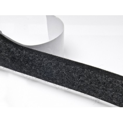 Suchý zip samolepící, 16 mm černý, smyčky 